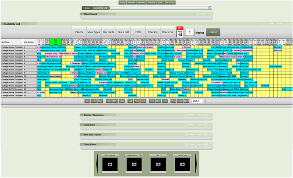 digital rez reservation grid color coded grid interface
